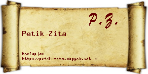 Petik Zita névjegykártya